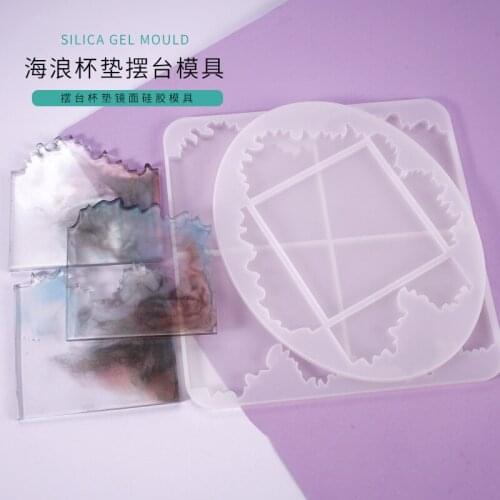 Transparent Fluid Irregular Wave Coaster Mold Resin Casting Molds Silicone Epoxy Jewelry Pendant Agate Making Mould Tool