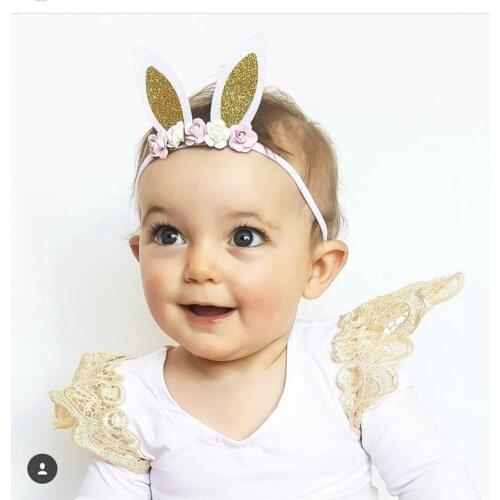 On Sale 1pcs Baby Girls Flower Headband Cute Newborn Toddler Infants Bunny Elastic Hair Bands Accessories Bandeau bebe
