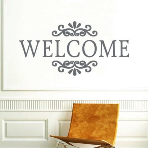 Welcome Sign Wall Stickers Hallway Vinyl Wall Decals Bedroom Home Decoration Accessories For Living Room Classroom Decor W221