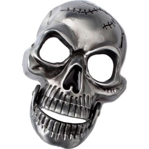 Vintage Western Belt Buckle Antique Skull Head Chin Active Metal Gothic Punk Jewery