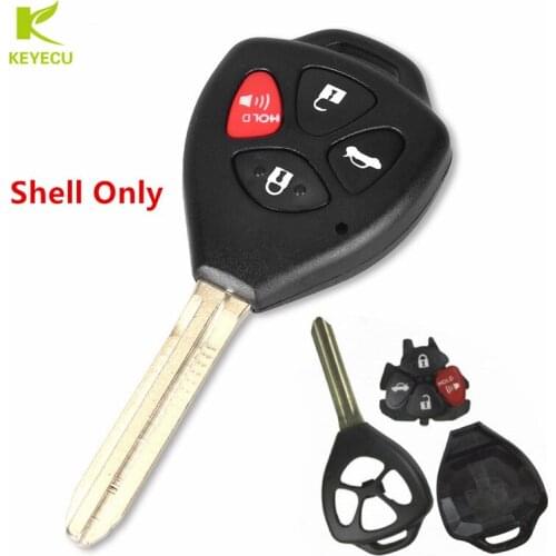 KEYECU Replacement 4 Buttons Remote Car Key Shell Case Fob For Toyota Camry 2007 2008 2009 2010 Avalon Corolla Matrix RAV4 Venza