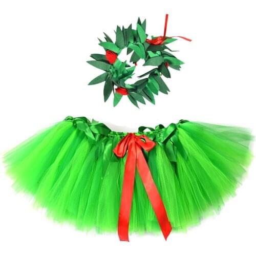 Green Hawaii Tutu Skirt for Baby Girls Dance Party Skirts Girl Kids Fluffy Birthday Tutus Princess Halloween Christmas Costumes