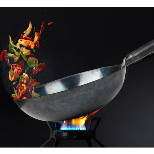ZSH Hand Hammered Iron woks, Stir-Fry, Non Stick, Carbon Steel Chinese Wok