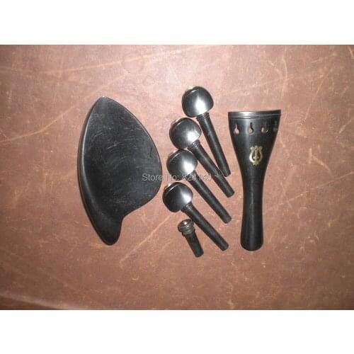 1 Set Best Quality Ebony Violin Fitting with Tail piece, Chin rest & pegs & end pin 4003# All 4/4