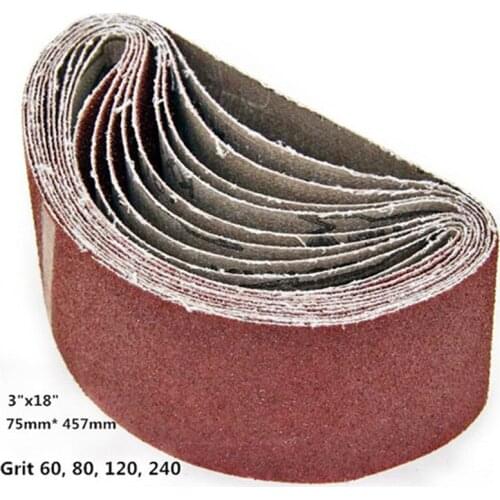 The 5pcs 3" x 18" Belt Sander Sandpaper 75x457mm Sanding Belt Aluminium Oxide Abrasive Woodworking Tools