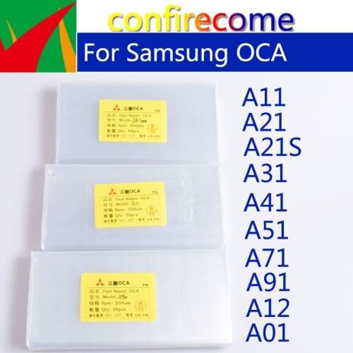 50Pcs/Lot OCA Optical Clear Adhesive For Samsung Galaxy A11 A21 A31 A41 A51 A71 A91 A21S A01 A12 For Mitsubishi Film OCA Glue