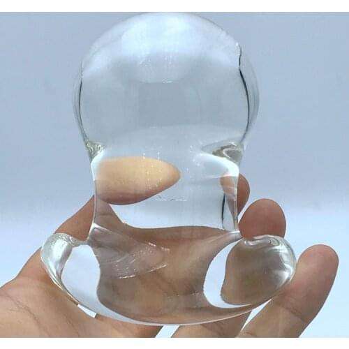 60mm Large Crystal Glass Anal Toy Anal Balls Dilator Butt Plug Glass Dildo Vagina Plug Anus Expander Glass Sex Toys for Couples
