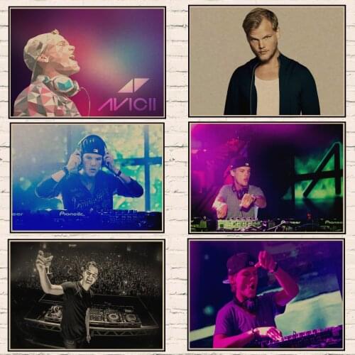 Avicii Music Kraft Poster Wall Retro Art Poster Home Decor Cafe Bar room decoration Wall sticker 1002
