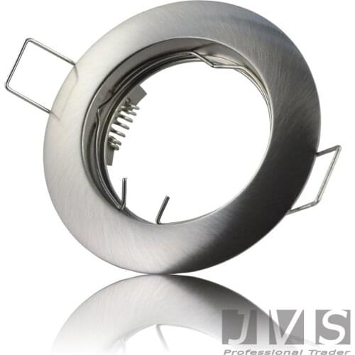 Zinc Alloy Round Frost White/Satin Nickel/Black Embedded Unadjustable MR16 GU10 Bulb Fixture Downlight Holder Cutout 60mm