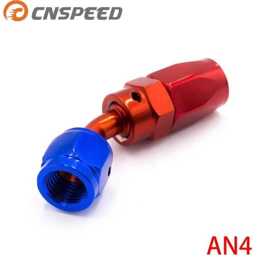 CNSPEED AN4 Fitting AN04 Aluminum Fittings 45 Degree Oil/Fuel/Swivel hose fittings(Swivel Hose End Fitting) YC100351-45RD