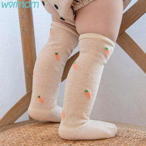 Warmom Toddlers Girls Funny Socks Knee High Soft Infants Baby Cotton Sock Fruit Pattern Children Socks School Kids Summer Sock