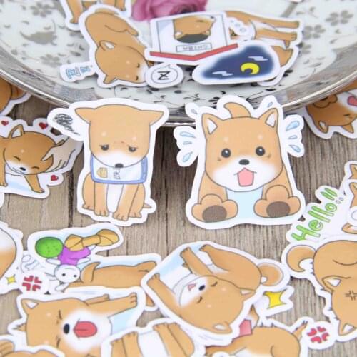 40pcs Cute Shiba Inu Puppy Dog Animal Dogs Decorative DIY Scrapbooking Stickers for Laptop Bullet Diary Planner Scrapbook Gift
