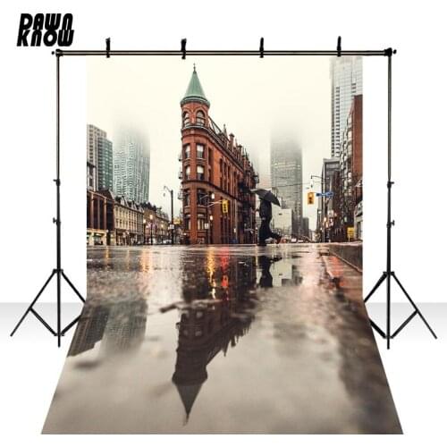 DAWNKNOW Rainy Day Photography Background Photocall City View Photo Shoot Wedding Backdrops Children Photo Studio lv1510