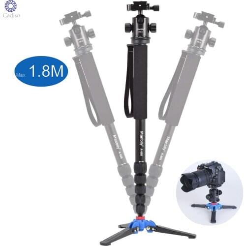 Cadiso Manbily A-666 Photographic Tripod Monopod Video Camera Stand Portable Travel Stand KB-0 Ballhead M2 Base Max Height 1.8m