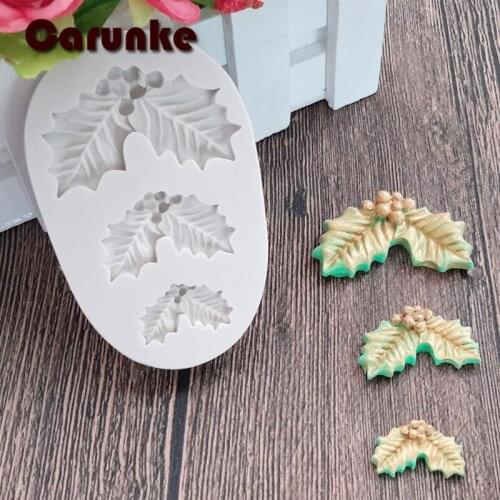 Holly leaf Silicone molds fondant molds cake decorating tools chocolate gumpaste mold Christmas Frame mould