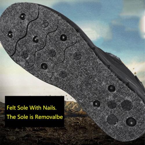 JEERKOOL Rock Felt Sole With Nails Removable Sole Felt Spike Bottom Quality Velcro for Rocking Shoes Fishing Waders Size 39-45