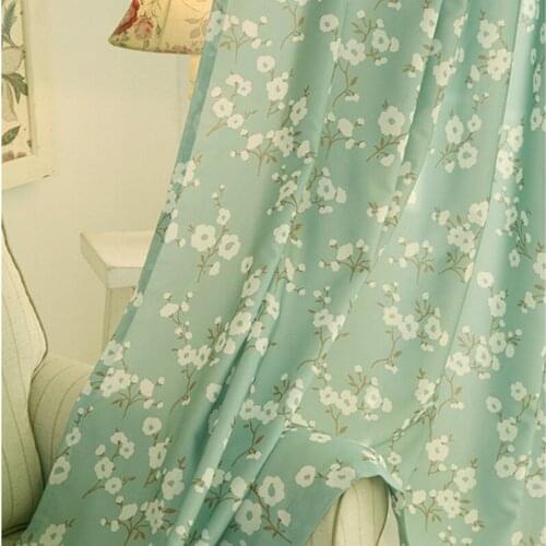 Classical Plum Blossom Print Window Curtains Pastoral Bedroom Blackout Curtains for Kitchen Living Room Window Treatments Panel