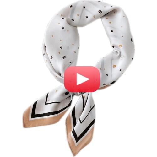 70*70cm Small Square Silk Scarf Women Hijabs Spring Autumn Fashion Floral Neckerchief Korean Hair Tie Band Wrap Shawls Scarves