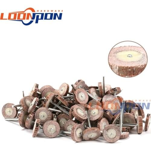50Pcs 20mm/25mm Sandpaper Flap Wheel Head with 1/8" Shank Polishing Flap Wheel Brush 120~320# for Abrasive Grinder Rotary Tools