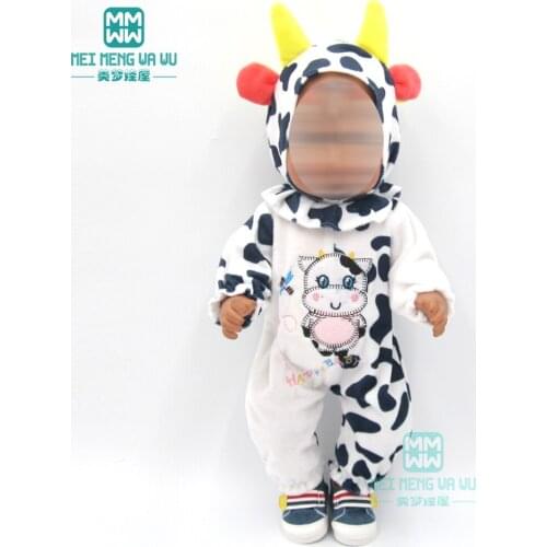 New doll clothes for 43cm toy new doll cartoon piece crawling baby jumpsuit