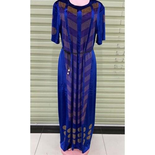 New Style African Womens Clothing Dashiki Abaya Fashion Velvet Fabrics Hot Drilling Loose Dress Free Size One Piece