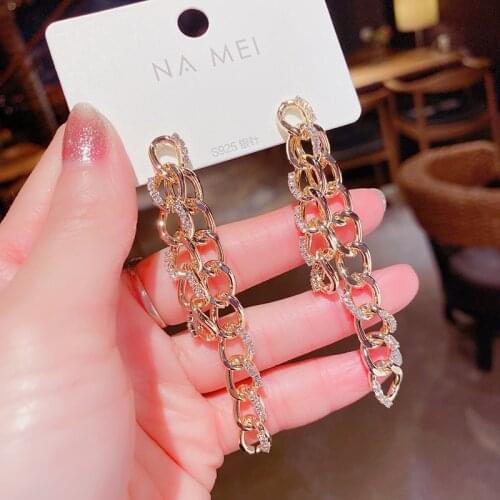 OLIRAFT 2021 Trend European Fashion Exaggerated Drop Chain Earrings Famous Club Style Exquisite Pendant Earrings On Jewellery