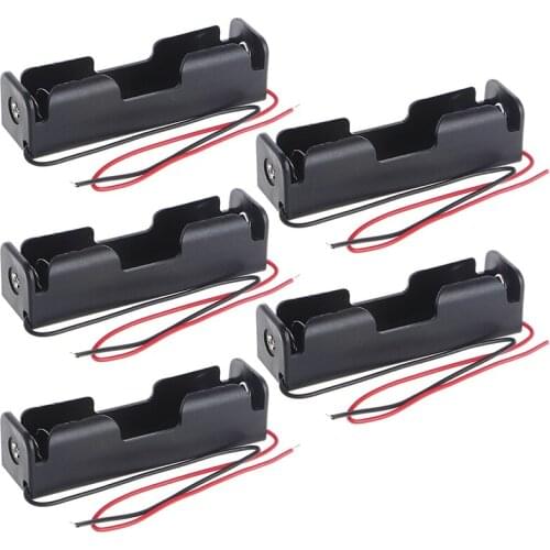 OOTDTY 5 Pcs/Set 3x18650 Rechargeable Battery 3.7V Clip Holder Box Case With Wire Lead