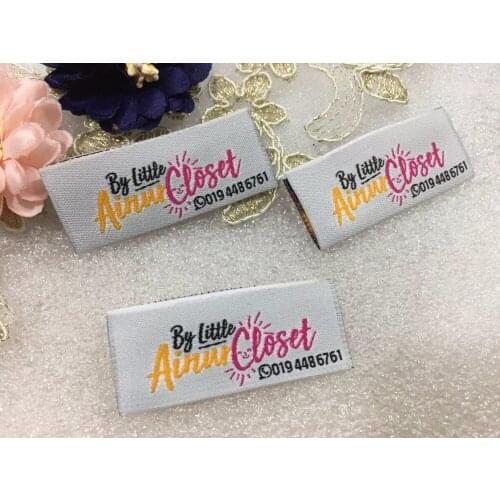 Free shipping Customized garment clothing tags /Woven Labels/ custom clothing labels/main labels/damask label