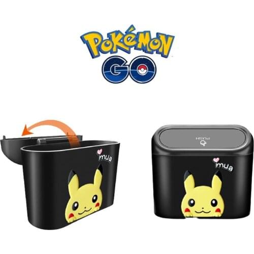 Pokemon Pikachu Anime Cartoon Car Trash Can Car Hanging Storage Bucket Multi-function Front Storage Car Storage Bucket Mini Cute