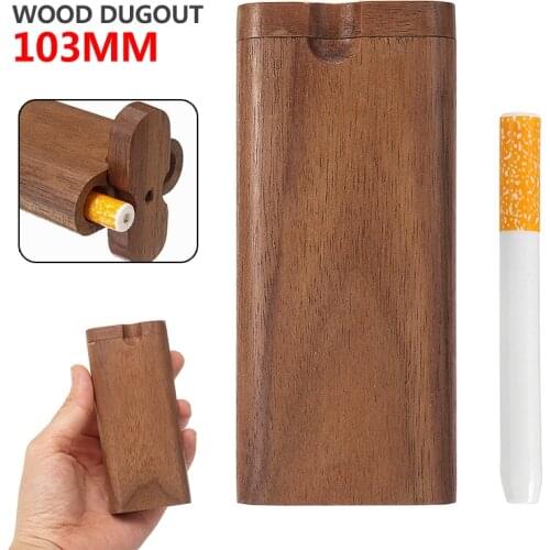 1PC Swivel Cap Wood Dugout One Hitter Box Set Dugout Box Gift for Smokers 103MM Cigarette Pipe Accessorie Convenient To Use