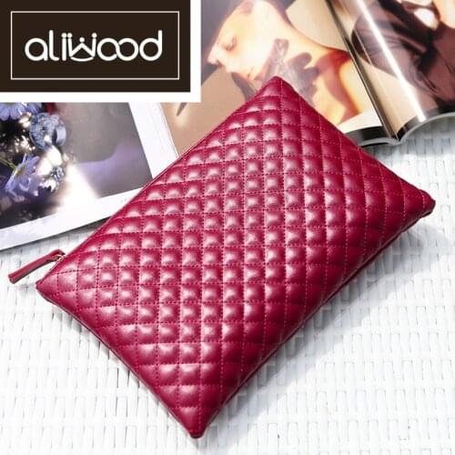 Aliwood 2021 Casual Lingge Womens Clutch Bags Elegant Diamond Lattice Brands Envelope Bag Leather Evening Bag Handbag Embrayage