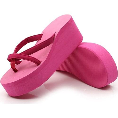 Women Fashion Slippers Platform Sandals High Heel Sandals Summer Women Shoes Beach Flops Solid Slides 2020