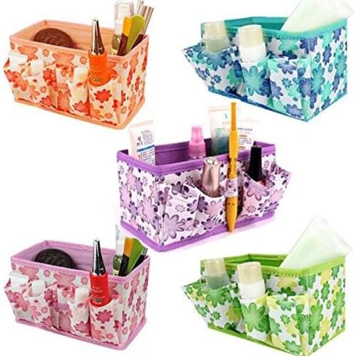 2Pcs/Set Random Color Foldable Multifunction Makeup Cosmetic Sundry Pouch Storage Box Container Bag Stuff Stationary