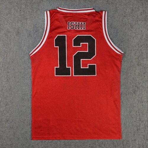 Slam Dunk Jersey Cosplay Costume Shohoku NO.12 Ishi-i Kentarou Basketball Tops Jersey Mens Sleeveless Jersey Size M-XXL