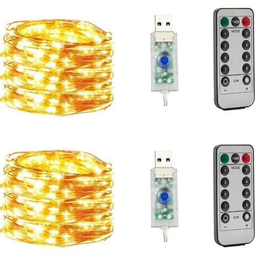 Remote control usb copper wire string light 8 function low voltage star lantern Christmas decoration led light string