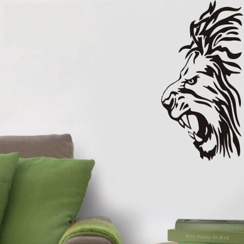 Lion Roars Head Vinyl Wall Decal Home Decor Diy Art Mural Living Room Removable Wall Stickers