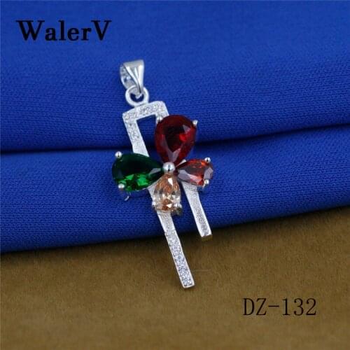 WALERV Stamps Color Pendant Fashion Jewelry Windmill Shape Charm Red Green Crystal Zircon Stone For Womens Pendant