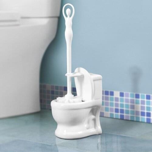 NEWYEARNEW Creative Ceramic Cleaning Toilet Brush Holder Household WC Bathroom Accessories Sets Decoration Wedding Gift