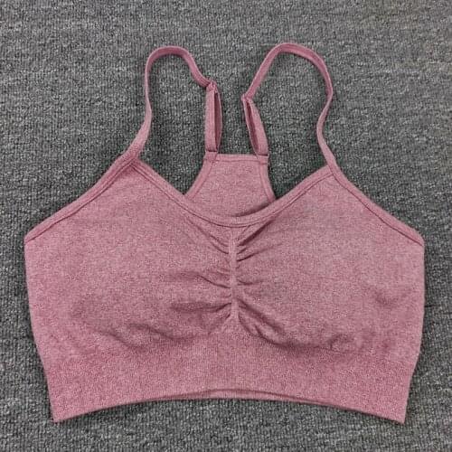 Women Sport Yoga Bra Seamless Fitness Push Up Shockproof Padded Running Gym Underwear Solid Trainning Yoga Outdoor Bra Female