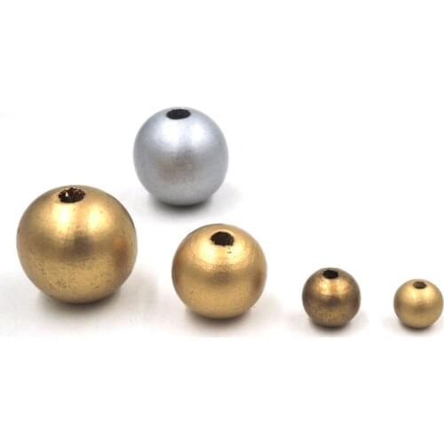 Gold silver wooden round bead 10mm 20mm 14mm 10mm 8mm diy