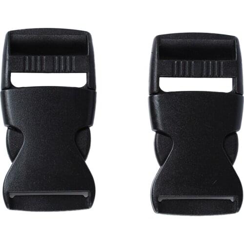 1" Spare Parts Belt Connecting Black Plastic Quick Release Buckle 2 Pcs