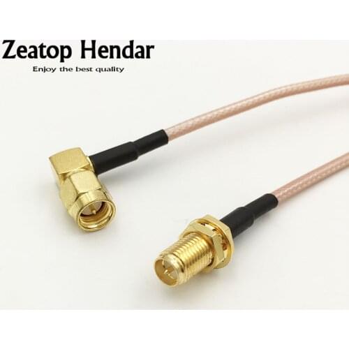 1Pcs Right Angle SMA Male Plug to RP-SMA Female (Male Pin) RF RG316 Coaxial Antenna Extension Cable Adapter 10/15/20/30/50CM 1M
