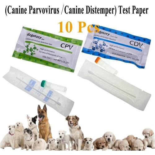 10PCS Canine CDV CPV Distemper Parvovirus Test Paper Kit Raid Strip Card Pet Dog Home Clinic Use Health Detection For Veterinary