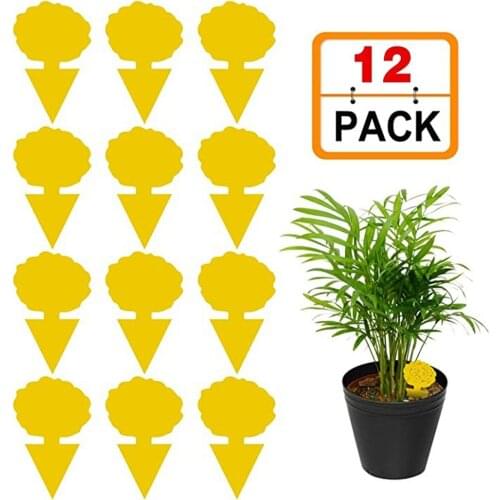 12Pcs Insect Catcher Double-sided Sticky Flies Traps Bug Fly Stickers For Garden Pest Control Sticky Traps Flycatcher