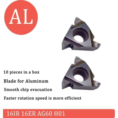 16IR AG60 16IRAG60 H01 Aluminum cutter blade Insert Cutting Tool turning tool CNC Tools AL +TIN Alloy wood