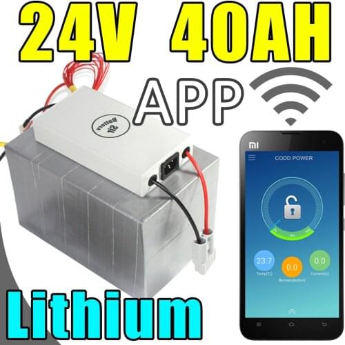 24v 40ah lithium battery app remote control Bluetooth electric bicycle Solar energy battery pack scooter ebike 1000w
