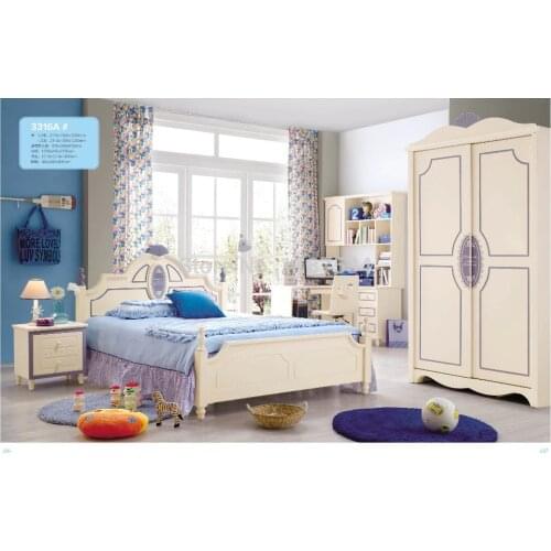3316 Children bedroom furniture sets children bed sliding door wardrobe desk chair nightstand