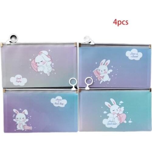 4Pcs Mouth Mask Zipper Storage Bag Cartoon Animal Face Cover Holder Organizer F3MD