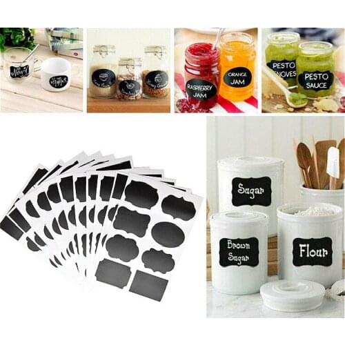 40Pcs Blackboard Sticker Craft Kitchen Jar Organizer Labels Glass Windows Chalkboard Blackboard Stationery Office Supplies