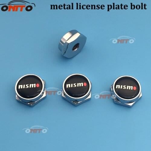 4X Car Metal License Plate Bolt for Nismo Car Logo Car License Plate Frame for Teana Sylphy Qashqai Livina Tiida Cube Juke VE
